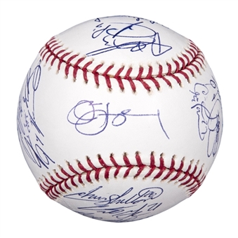 2006 Detroit Tigers Team Signed World Series Baseball With 27 Signatures Including Rodriguez, Verlander, and Leyland (Beckett)